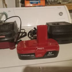Three Craftsman Battery Chargers One Battery 