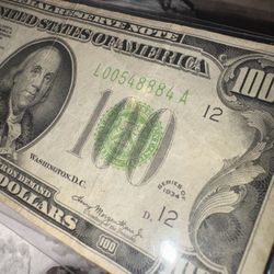 Old Money ! 100 Bill 1934 