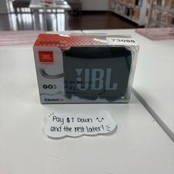 JBL Go 3 Bluetooth Speaker New - Payments Available - Pay $1 Down To take It home