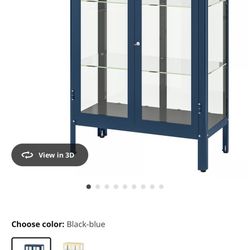 FABRIKÖR Glass-door Cabinet Black-Blue