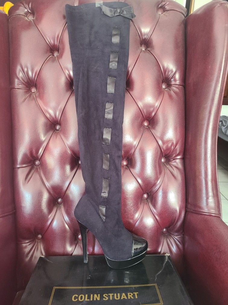 Colin Stuart Black Thigh High Boots