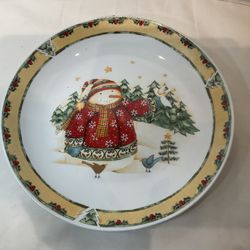 Gibson Snowman Christmas Plate