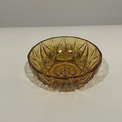 Vintage Amber Gold Glass Bowl