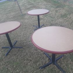 3 ROUND  BAR TABLES 