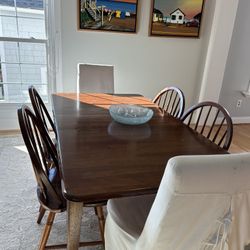 Solid Wood Dining Table w/ 8 Chairs – Free!  (Nahant)