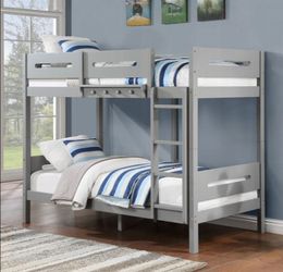 Brand New Grey Twin Size Bunk Bed