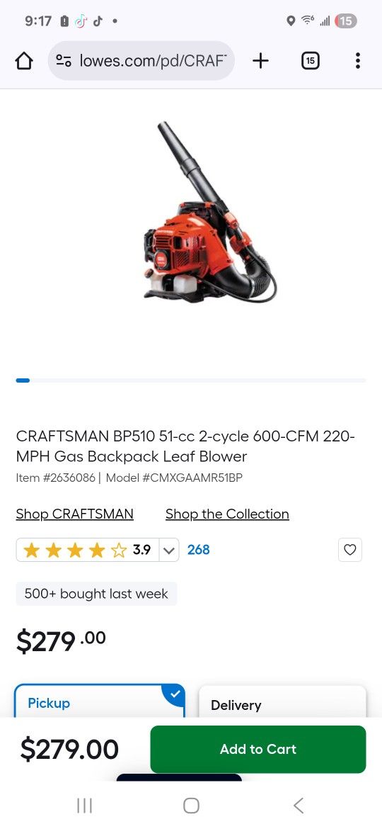 Craftsman Leaf Blower 100 Obo