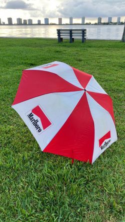 Marlboro Promotional Umbrella Red and White