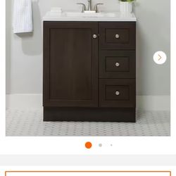 Glacier Bay Bannister 31 in. Single Sink Dusk Bath Vanity with White Cultured Marble Top (Assembled)