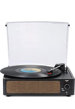 Black vintage record player 