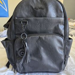 Itzy Ritzy Black Leather Diaper Bag