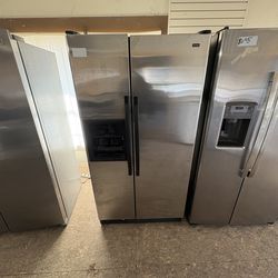 2 door stainless steel fridge