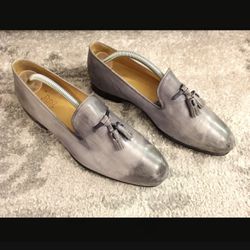 UNDANDY Grey Dress Shoes Loafers with Tassels eu41 us8.5 paid $298