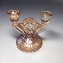 Vintage Jeannette Carnival Glass Double Candleholder