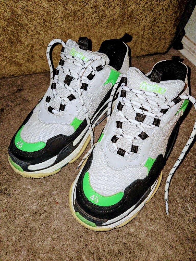 Balenciaga Neon Green Anl Black Triple S Size US 12