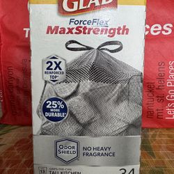 Glad force flex tall kitchen drawstring bags