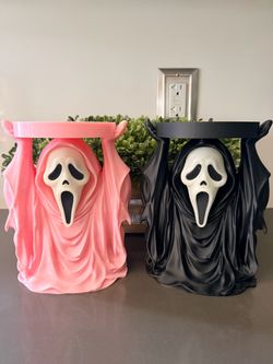 Scream ghost face Halloween candle holders