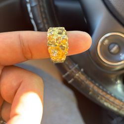 14k ¡¡GOLD PLATED!! nugget ring with stones