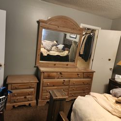 Solid White Oak...night Stand, Dresser, And Mirror