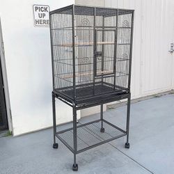 (Brand New) $95 Large 53-inch Parrot Bird Cage Rolling Stand for Parakeet, Cockatiel, Finch, Lovebird