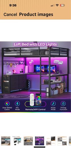 Loft bed with desk