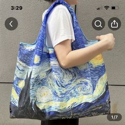 New! Really nice! Vincent Van Gogh "Starry Night" basic grocery tote bag..Style!