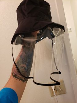 Fisherman cap faceshield anti saliva/ dust