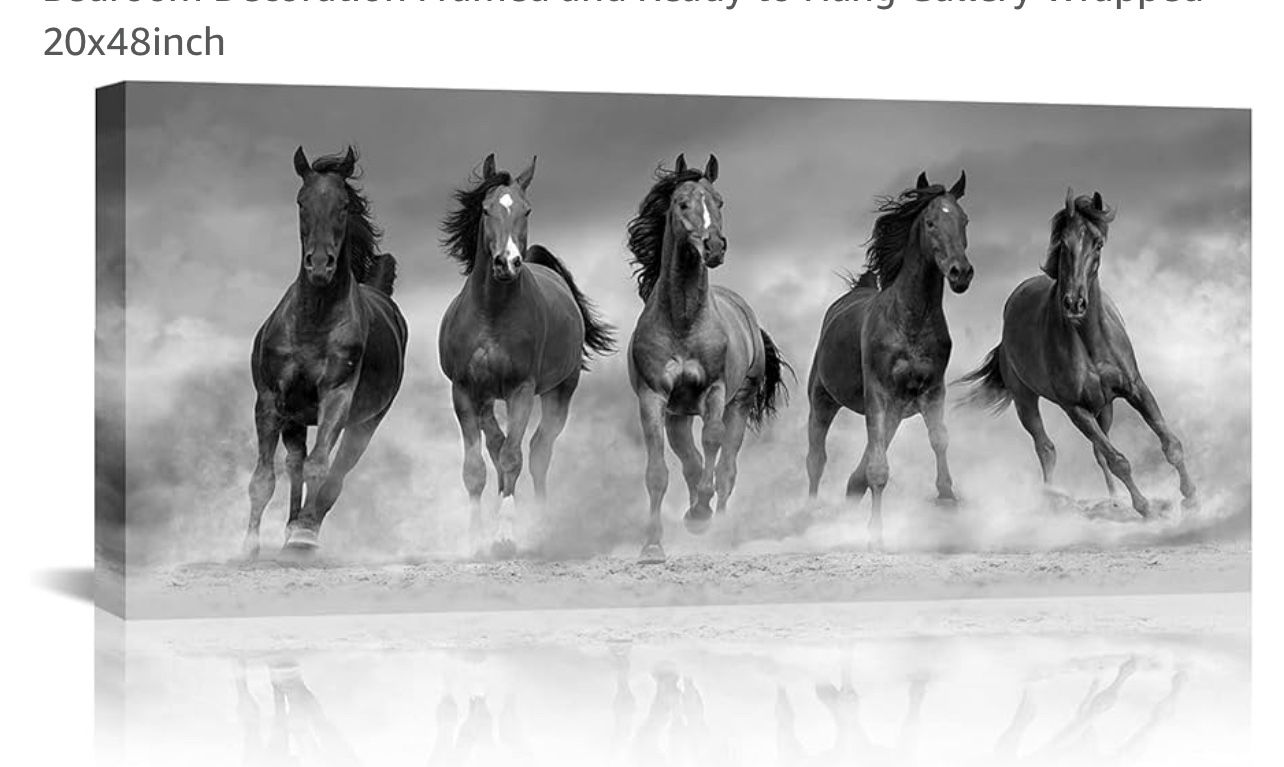 Running horses canvas wall art