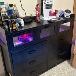 bedside table and dresser