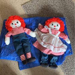 Raggedy Ann & Andy Dolls 19” 