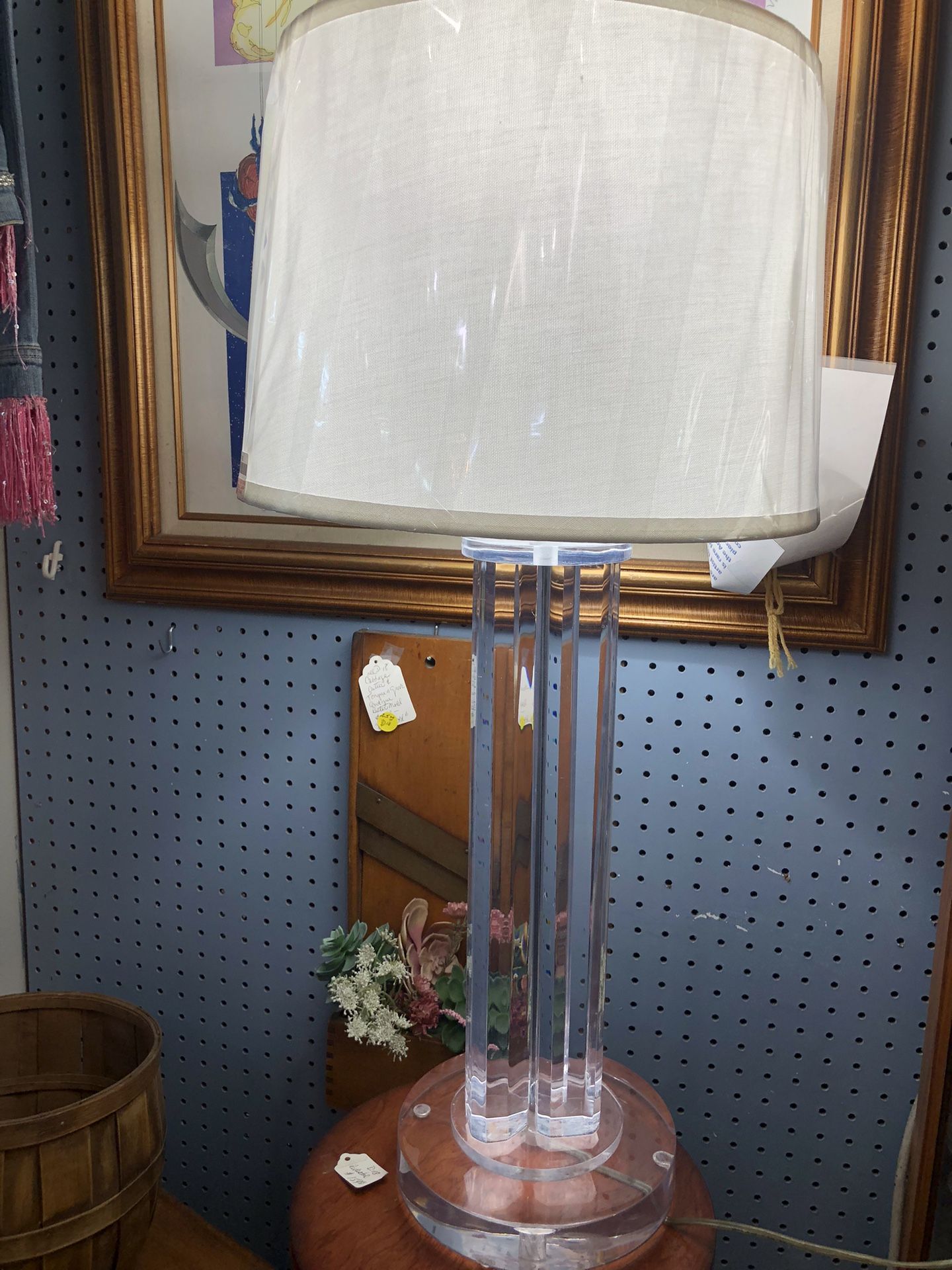 Lucite Base Mid Century Lamp