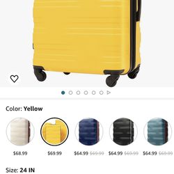 Merax Yellow Carry On Luggage Suitcase