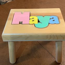 Two Custom Wooden Stools 