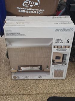 2 boxes of Artika Sonolok Sound-Absorbing
Slatted Panel Kit Oak