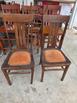 vintage wood dining  chairs