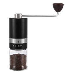 Coffee Grinder with 6 Adjustable Coarseness Settings, Portable Hand Coffee Grinder with Ceramic Burr, Stainless Steel Shell, Ceramic Grinding Core for