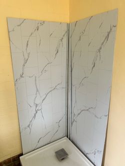 32 “ Corner Curved Glass Shower set