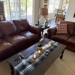 Leather Sofa and Loveseat
