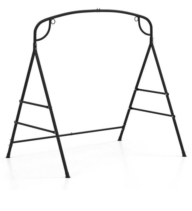 Patio Metal Swing Stand Heavy-Duty A-Shaped Swing Frame with Double Side Bars