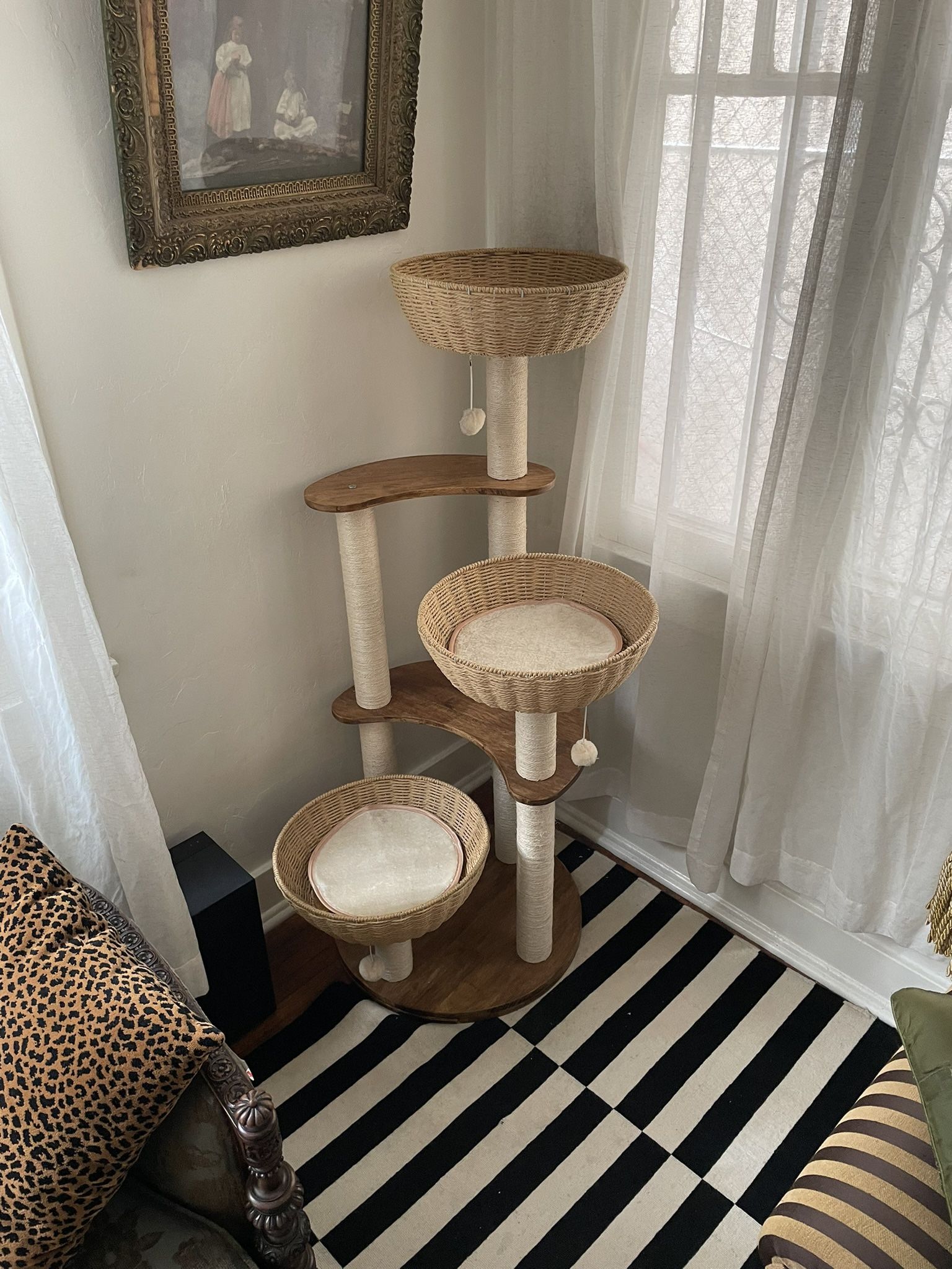 Hand Stained Walnut Cat Tree