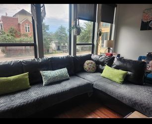 Leather sectional couch