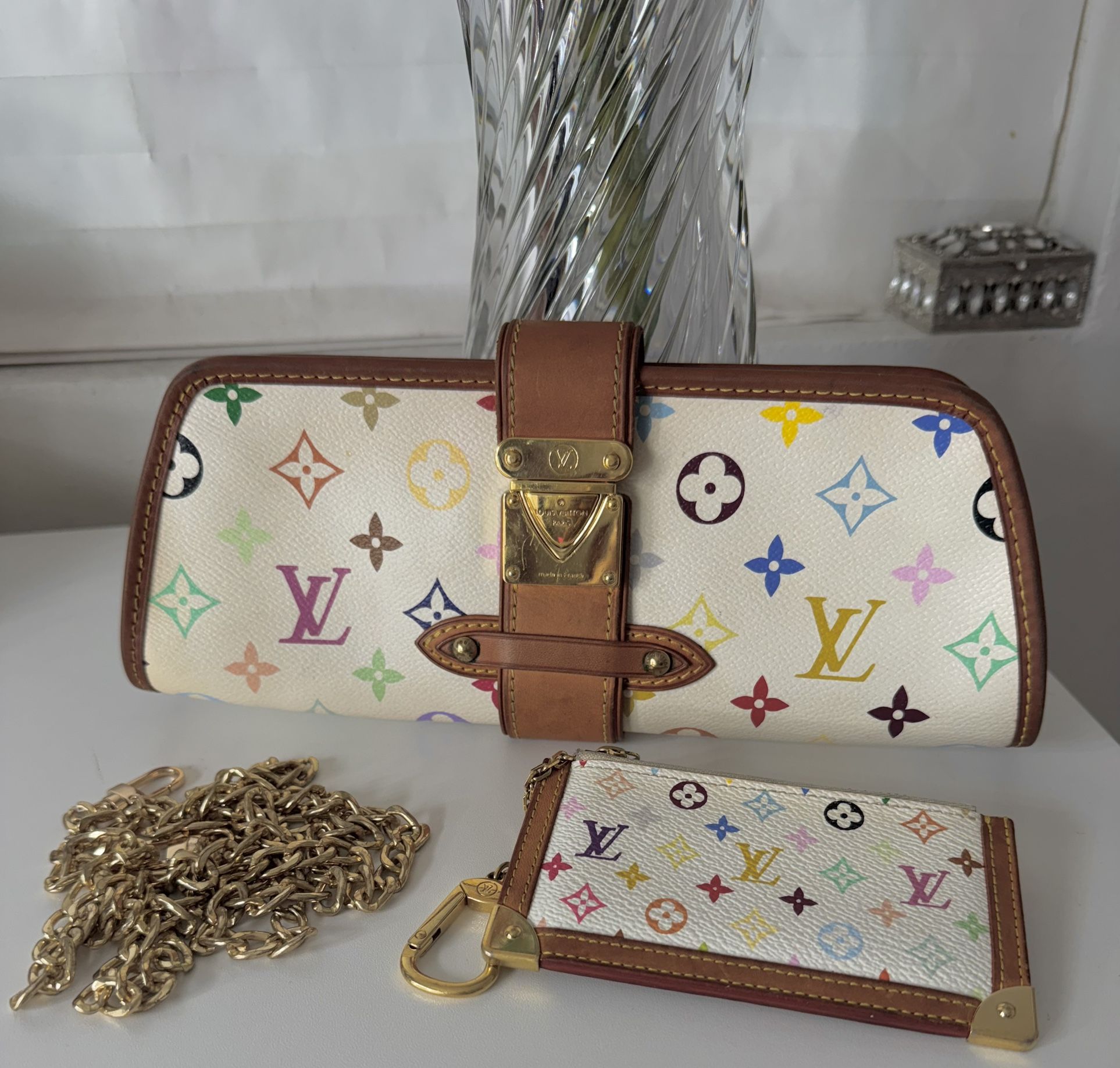 Louis Vuitton Multicolor Clutch And C.C wallet