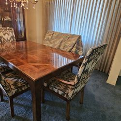 Mahogany Dining Table Set with 6 Chairs