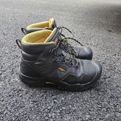 KEEN Utility Steel Toe Work Boots Men’s 10D EH Waterproof Black Yellow