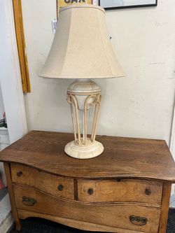 Vintage Wrought Iron and Plaster Tri Lamp