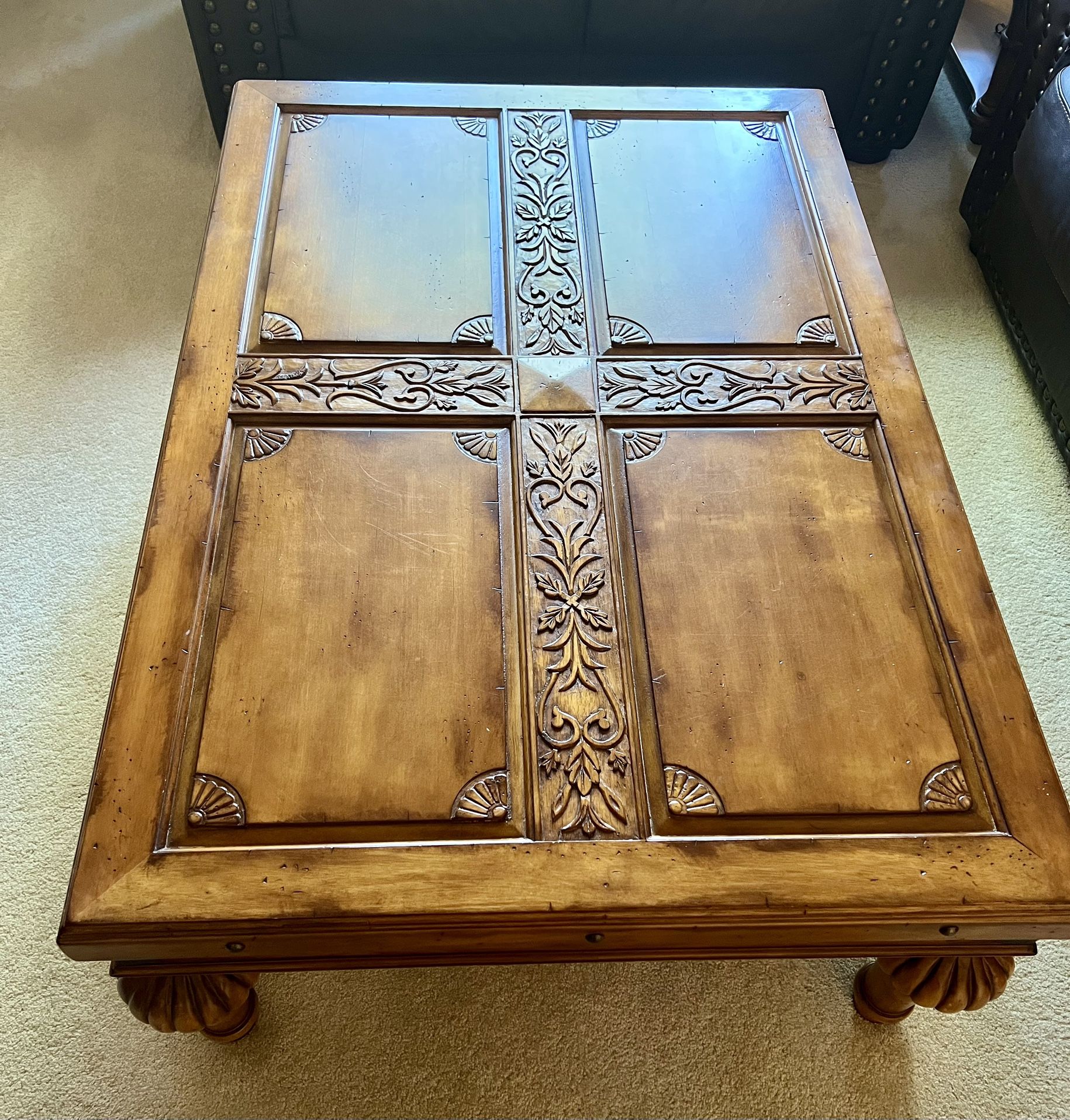 Coffee Table, End Table, Console Table Set- Medium Brown Wood- Z Gallerie