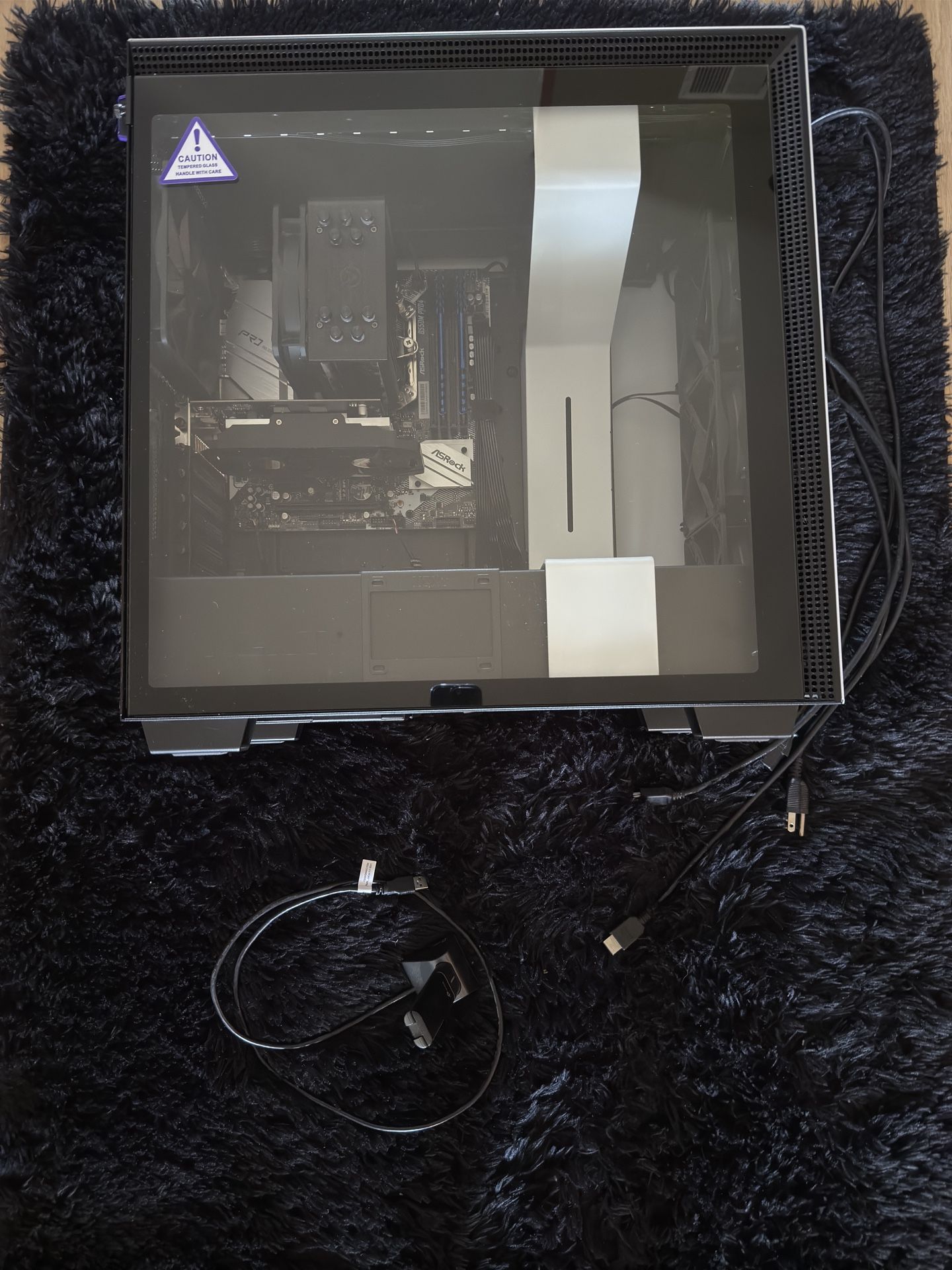 CPU: Ryzen 7 5700 Motherboard: B550M PRO4 GPU: AMD Radeon RX 560 NZXT case Pc Monitor Mousepad Keyboard And Xbox Controller W/ HDMI And Wires