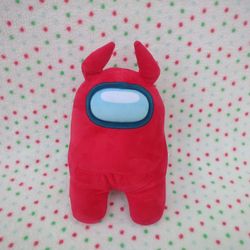 Among Us Red Devil Horns Plush Doll Stuffed Toy Toikido 12 inch