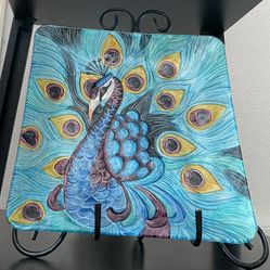 Peacock Plate Decor 