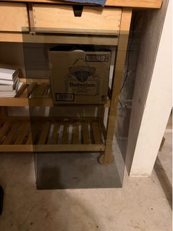 Large glass table topper.